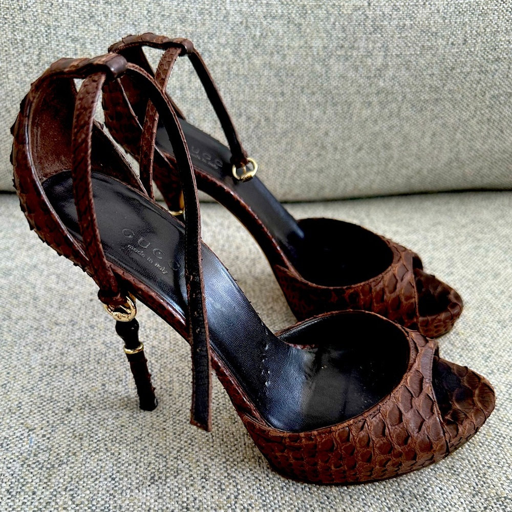 Authentic Gucci python high heels